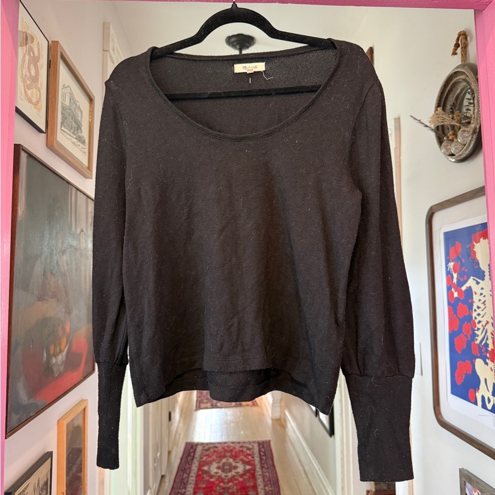 Madewell Classic Black Knit Top